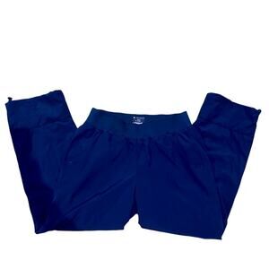 Tek Gear Straight leg Athleisure Navy Blue lined pants with drawstring hem sz M